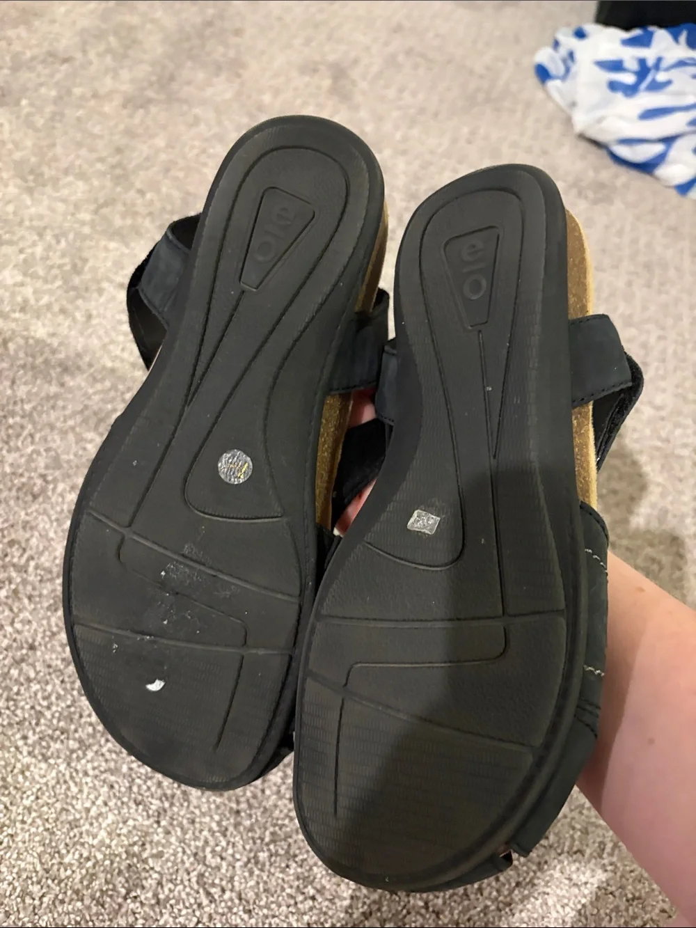 Earth Origins Black Cutout Slingback Wedge Sandals